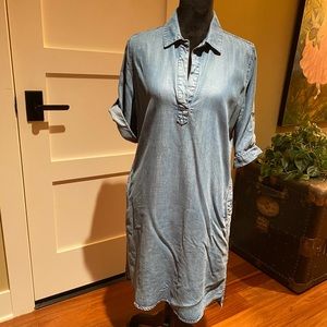 EUC Philosophy Shirt Dress, Denim-Look, Size Medium